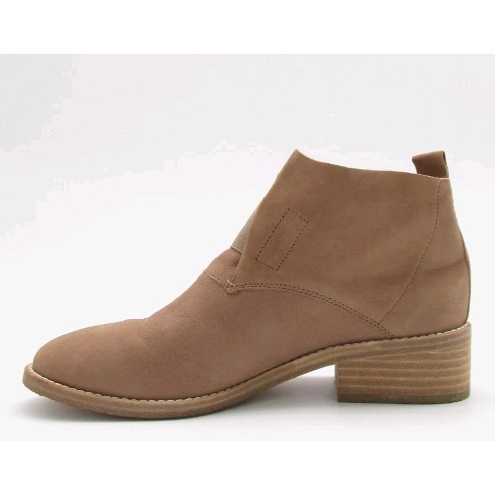 Eileen Fisher Nude Brown Soft Nubuck Leather Ankle Booties Womens Sz 7.5 - Picture 7 of 9